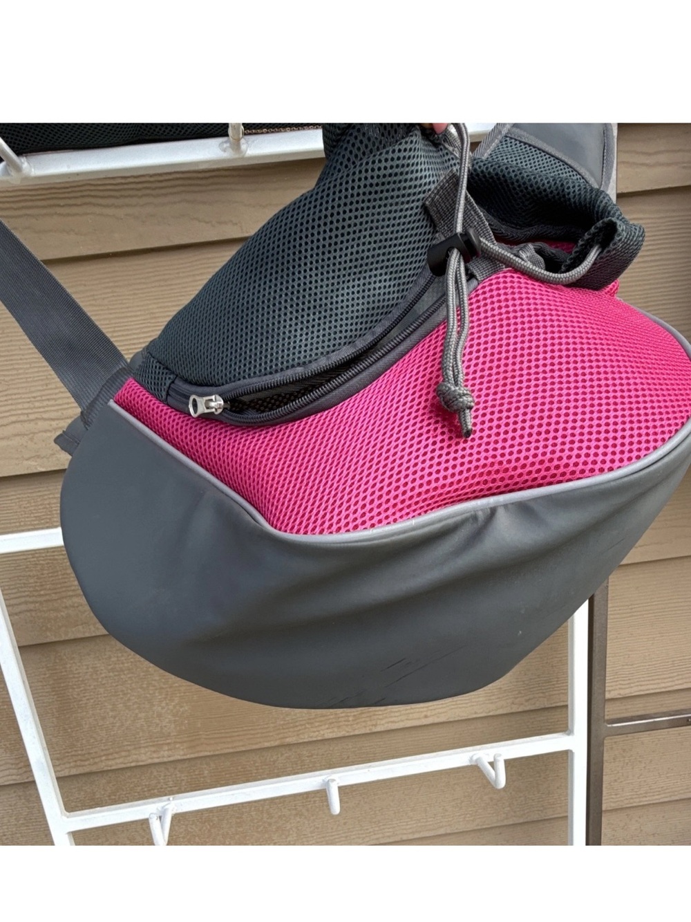 YUDODO New Adjustable Pet Sling Carrier , Neck, collar mesh extras Pink&Gray S